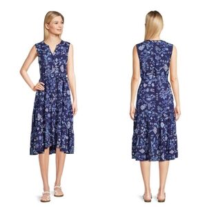 beachlunchlounge Women's Sleeveless Floral Sundress Sz XXL Tiered Pleated Beachy